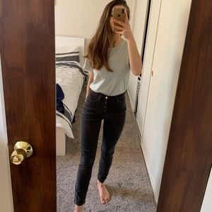 Hi rise velvet skinny pants from J. Crew.